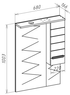 Зеркало-шкаф с подсветкой Bellezza Сиена 70см левый белый 00000001237